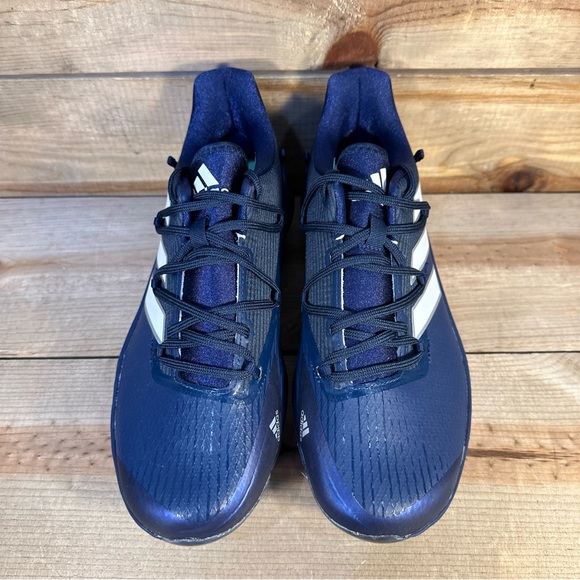 NEW Adidas Adizero Afterburner 8 “Team Navy” Blue Metal Baseball Cleats (H00978) - Picture 3 of 10